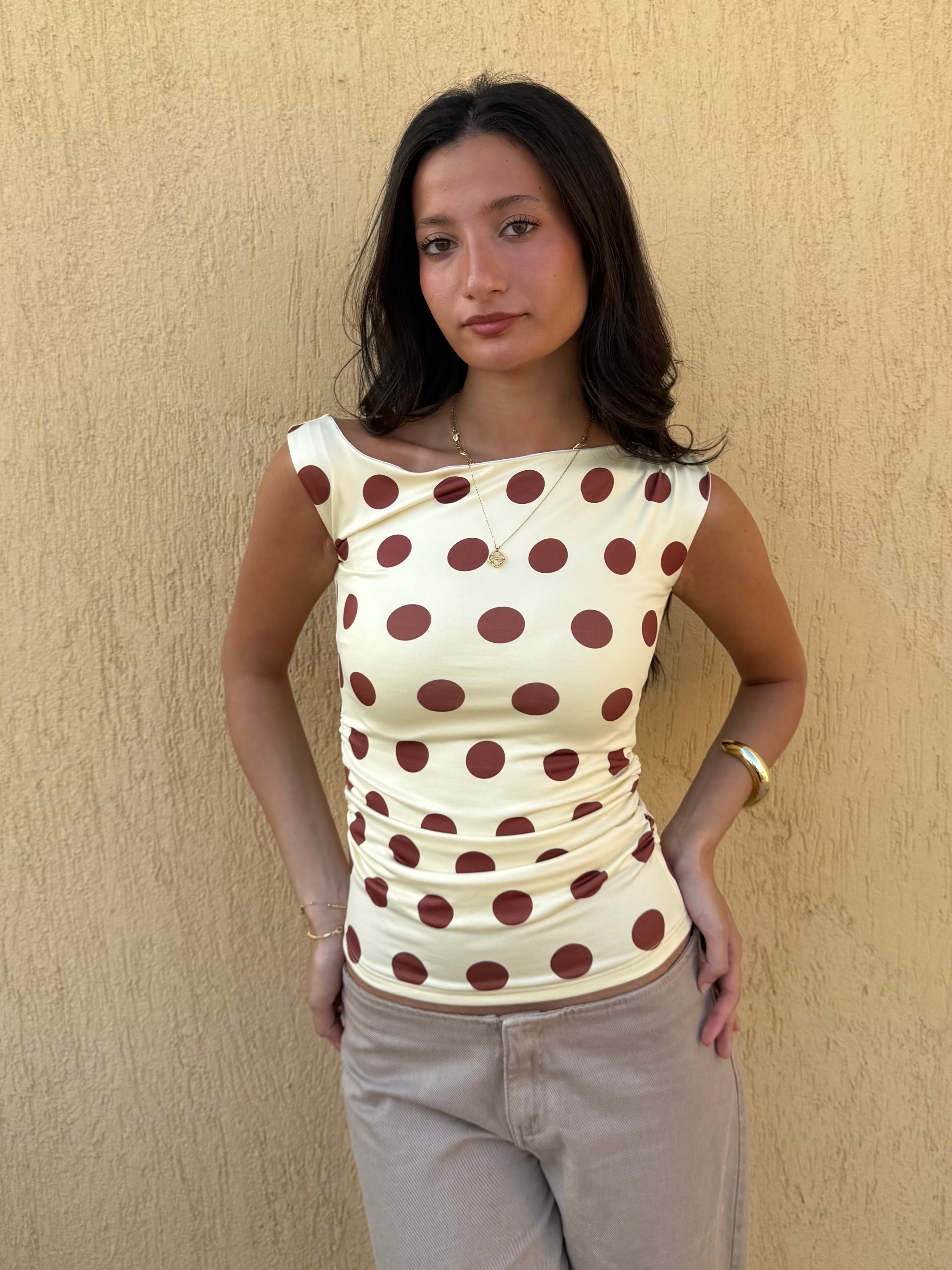 Sunset polka top