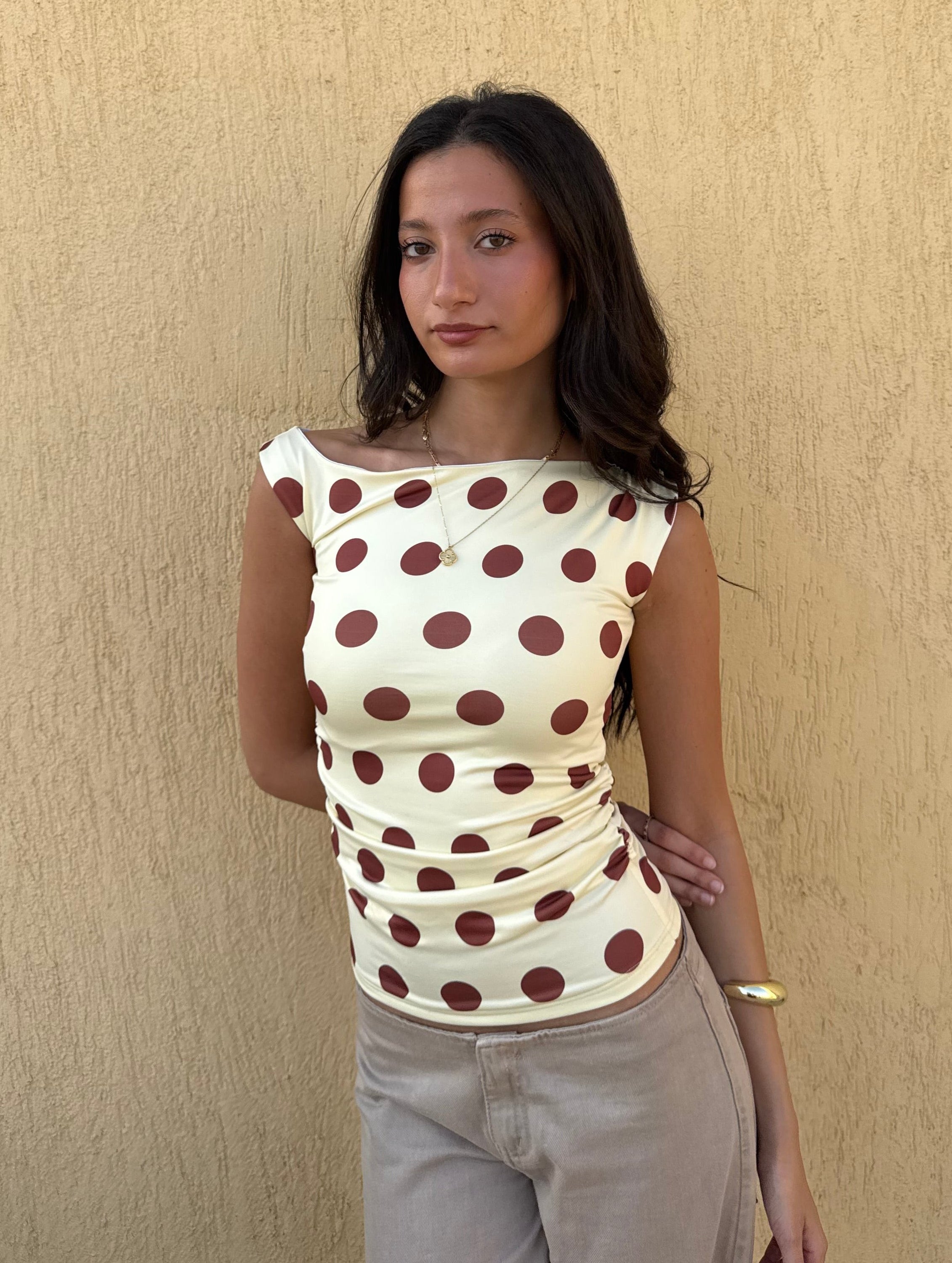Sunset polka top