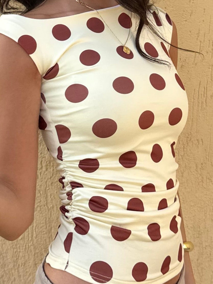 Sunset polka top