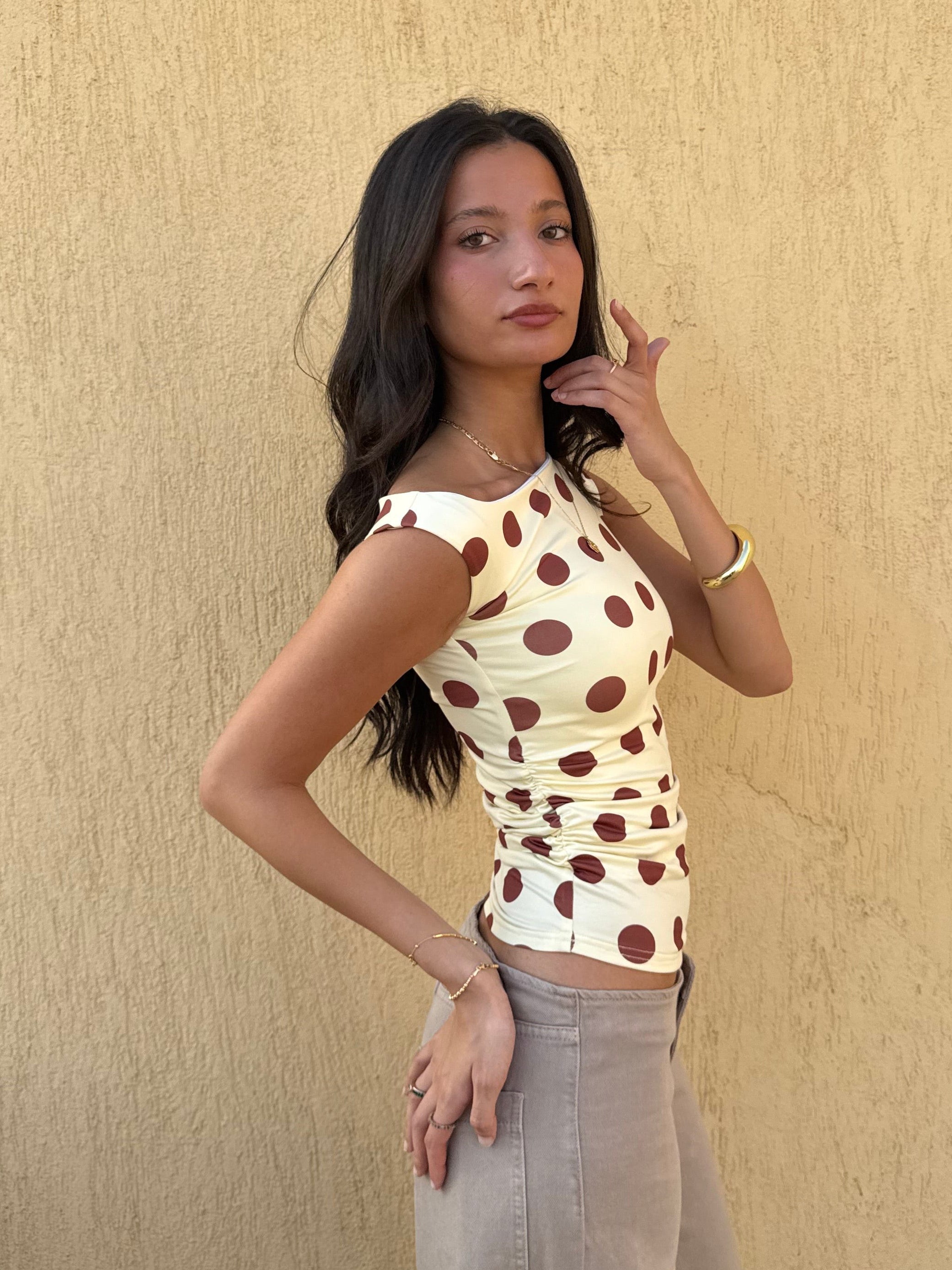 Sunset polka top